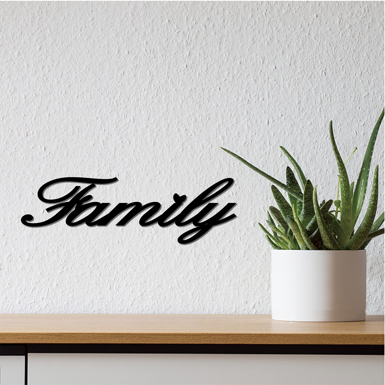Panneau Bois Mot 'Famille' Découpé Laser - Décoration Murale Moderne 30x12cm - Inachevé Pour DIY