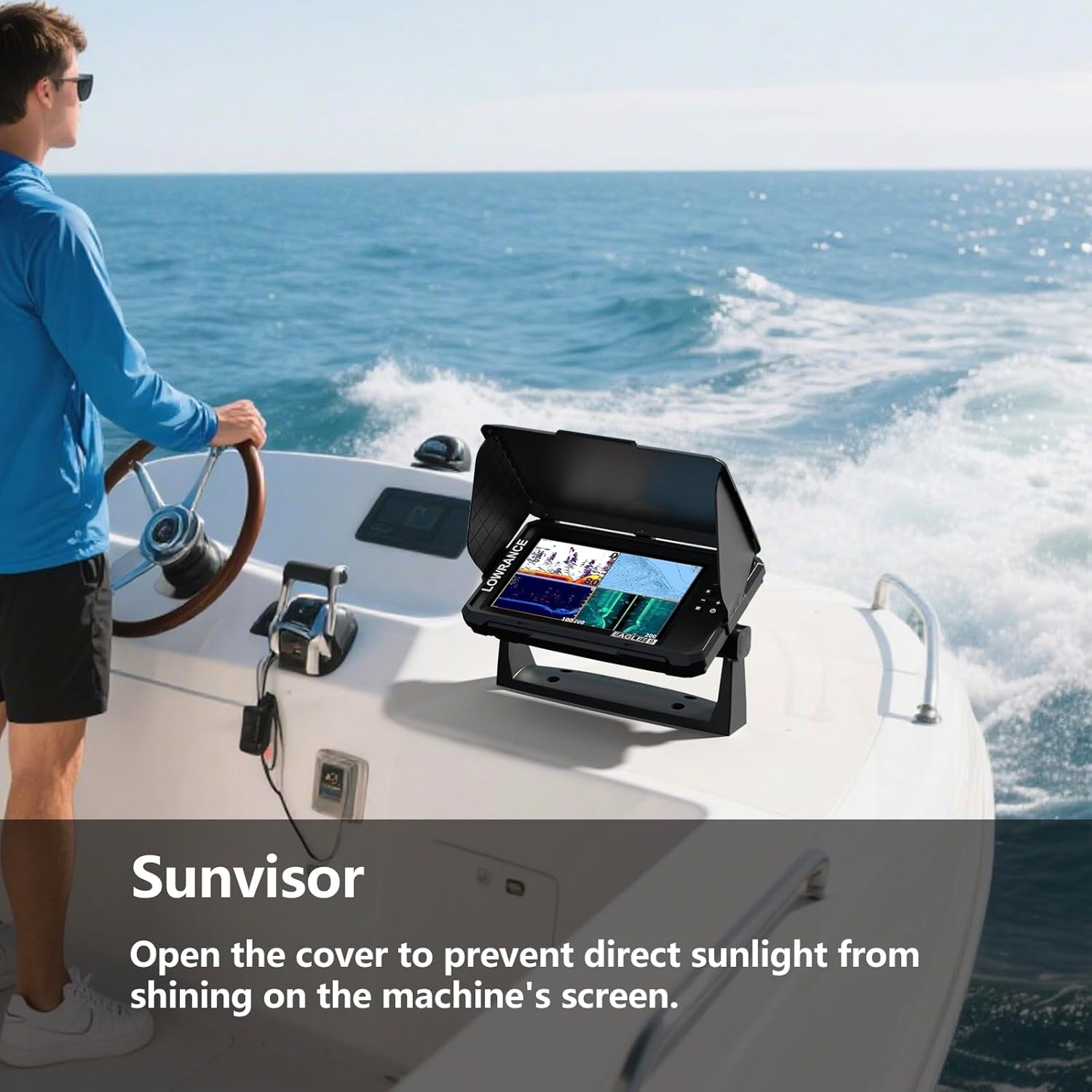 Foldable Sun Visor Cover for Lowrance Eagle Eye 9 and Eagle 9 Fishfinder Waterproof Protective Cover Anti-Glare Sun Shade
