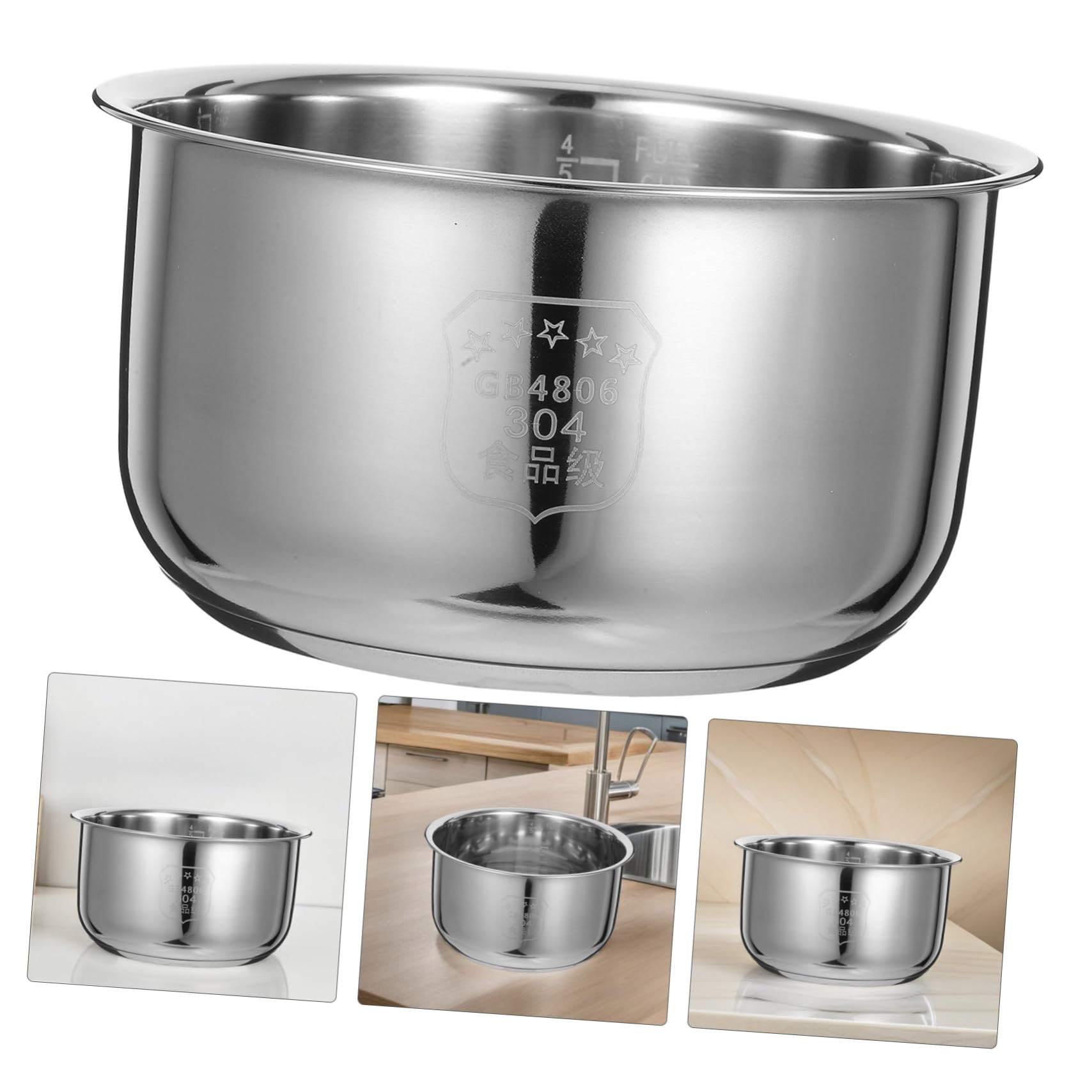 SHINEOFI Cuve Interne Acier Inoxydable pour Cuiseur à Riz Remplacement De Cuve Intérieure Compatible Large Gamme De Modèles