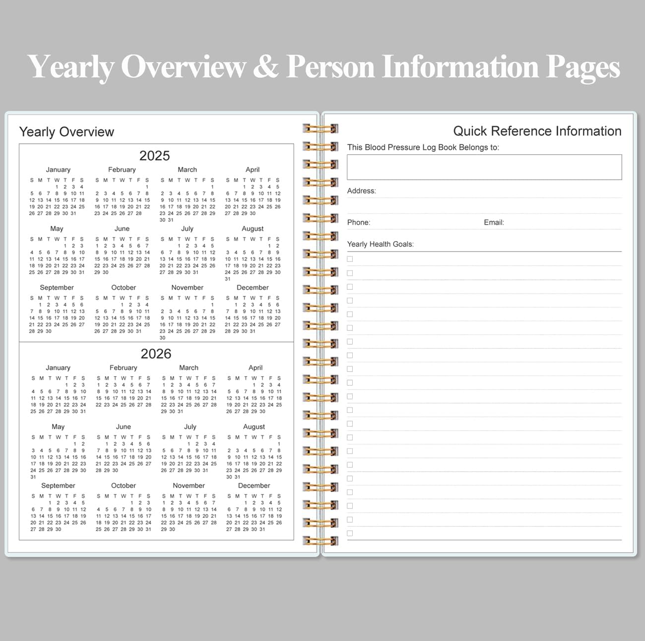 Blood Pressure Log Book - Tracker & Monitor Your Daily Blood Pressure, Heart Rate Readings at Home, 5.8" x 8.5", Black - Image 4