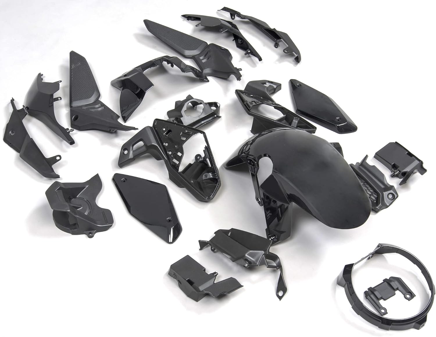 XKH- Motorcycle Gloss Black ABS Injection Plastic Fairing Kit Compatible With Hond CB650R 2019 2020 2021 20Pieces/Full Set Bodywork Body Kit Motorcycle Accessories [P/N: GZSP-6604-GBK]