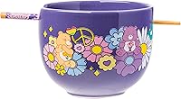 Vista 37 de Silver Buffalo Strawberry Shortcake - Tazón de cerámica vintage para ramen con palillos, apto para microondas, 20 onzas