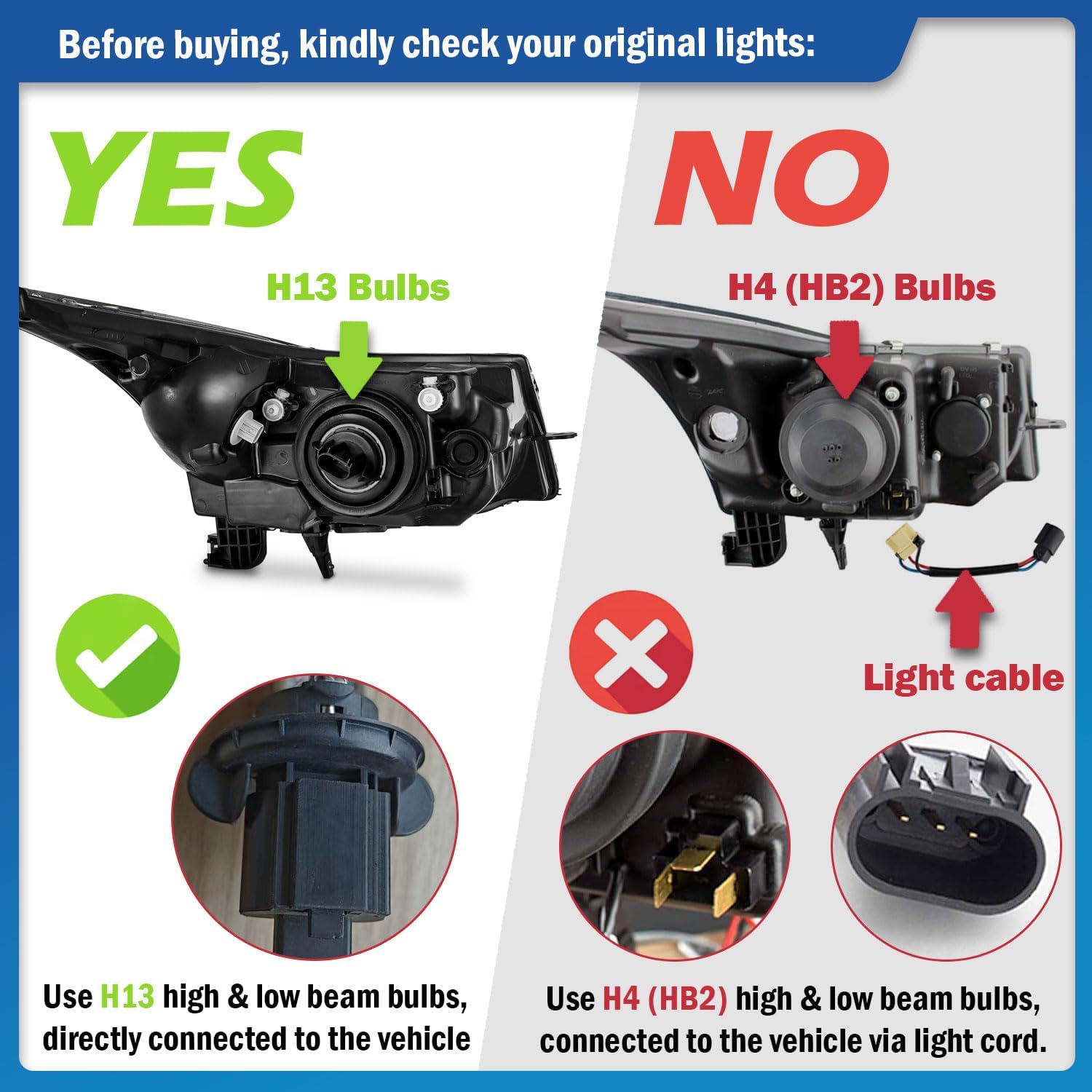 Headlights Assembly for 2011-2015 Chevy Cruze Diesel/2015 Cruze L, for 11-15 Cruze/16 Limited Headlamp Replacement Driver & Passenger Side
