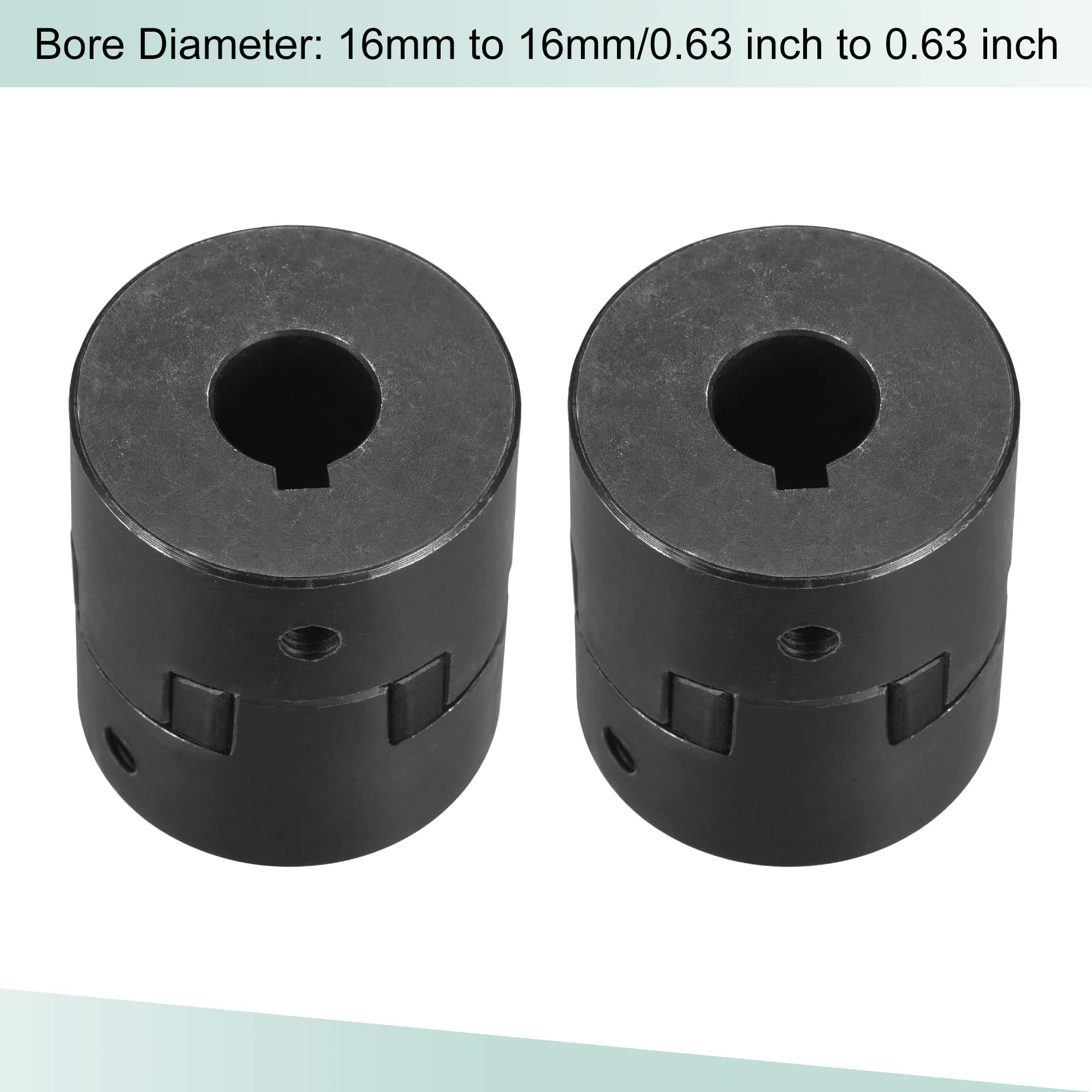 sourcing map Flexible Kupplungswelle 16 mm bis 16 mm Flexible Kupplung 51 mm L x 44 mm OD Motorkupplungsgelenk