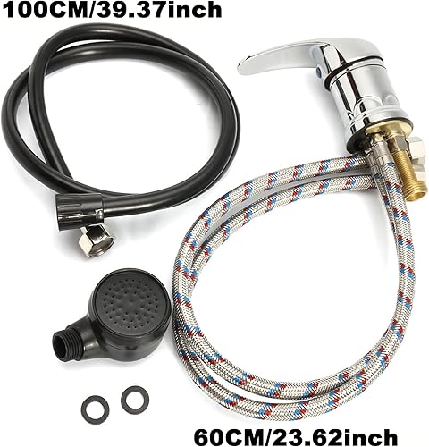 Miniatura 3 de Reemplazo de grifo de champú de salón, tazón de champú profesional, manguera de champú caliente y fría para grifo de fregadero, manguera de