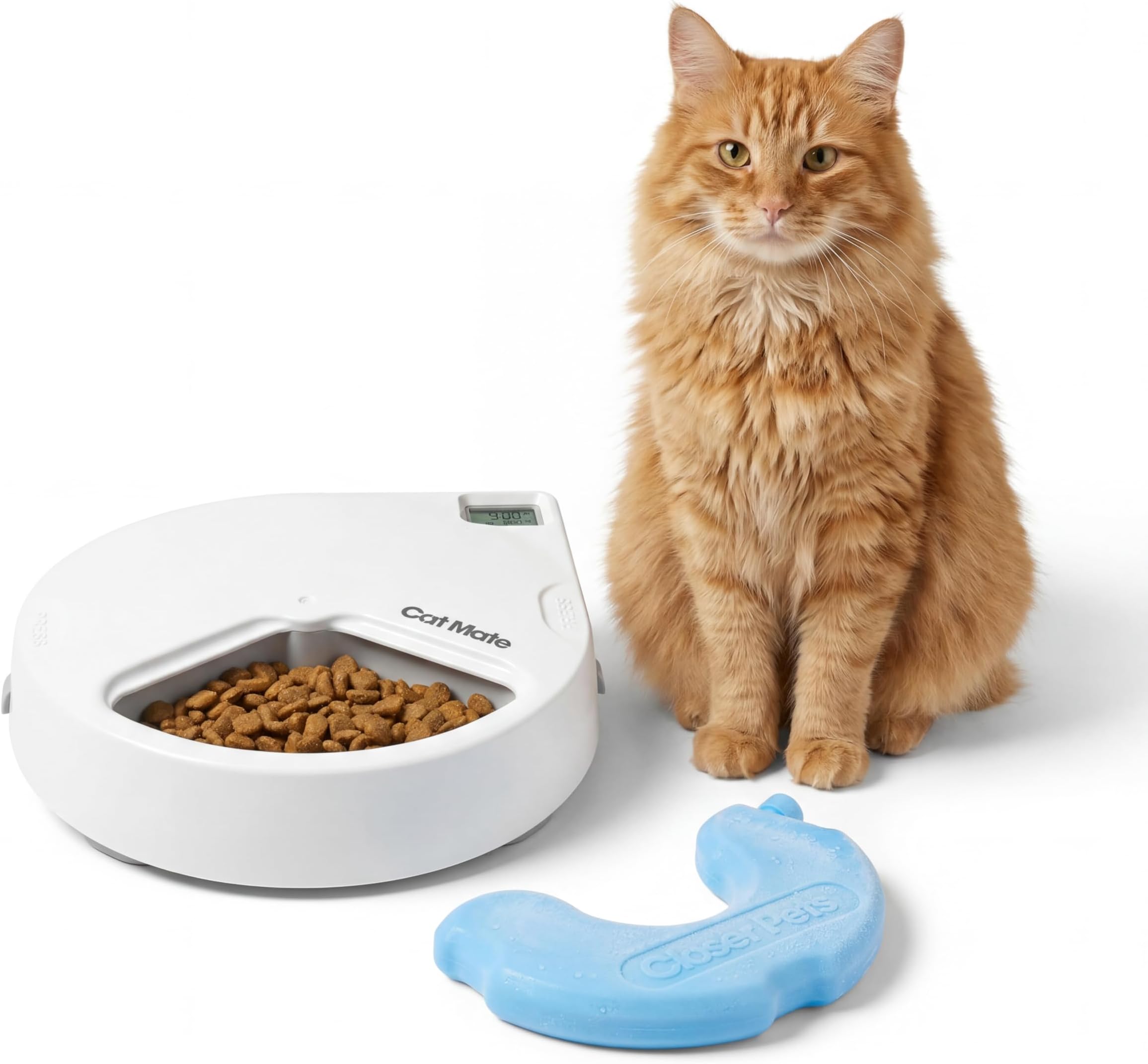 C300 Automatic 3 Meal Pet Feeder with Digital Timer (366) - for Cats or Small Dogs, for Wet and Dry Pet Food, Meals up to 0.73 lb Each, White