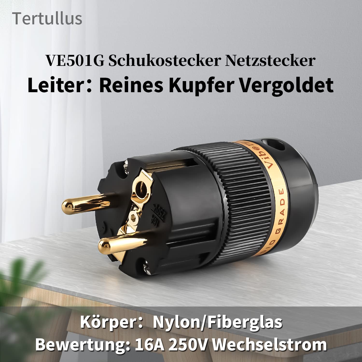 Tertullus HiFi Schukostecker HiFi Netzstecker Für netzkabel VE501G