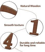 Vista 3 de Jetec Kit de números de reloj de madera de 75 piezas en 5 juegos de números de reloj árabe, accesorios autoadhesivos para decoración de bricolaje