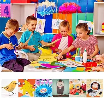 Handmade Origami Colored Paper A4 Pack - Assorted 100 PCS Art Paper Cardstock - Suitable for DIY Origami Arts and Crafts - Ten Colors