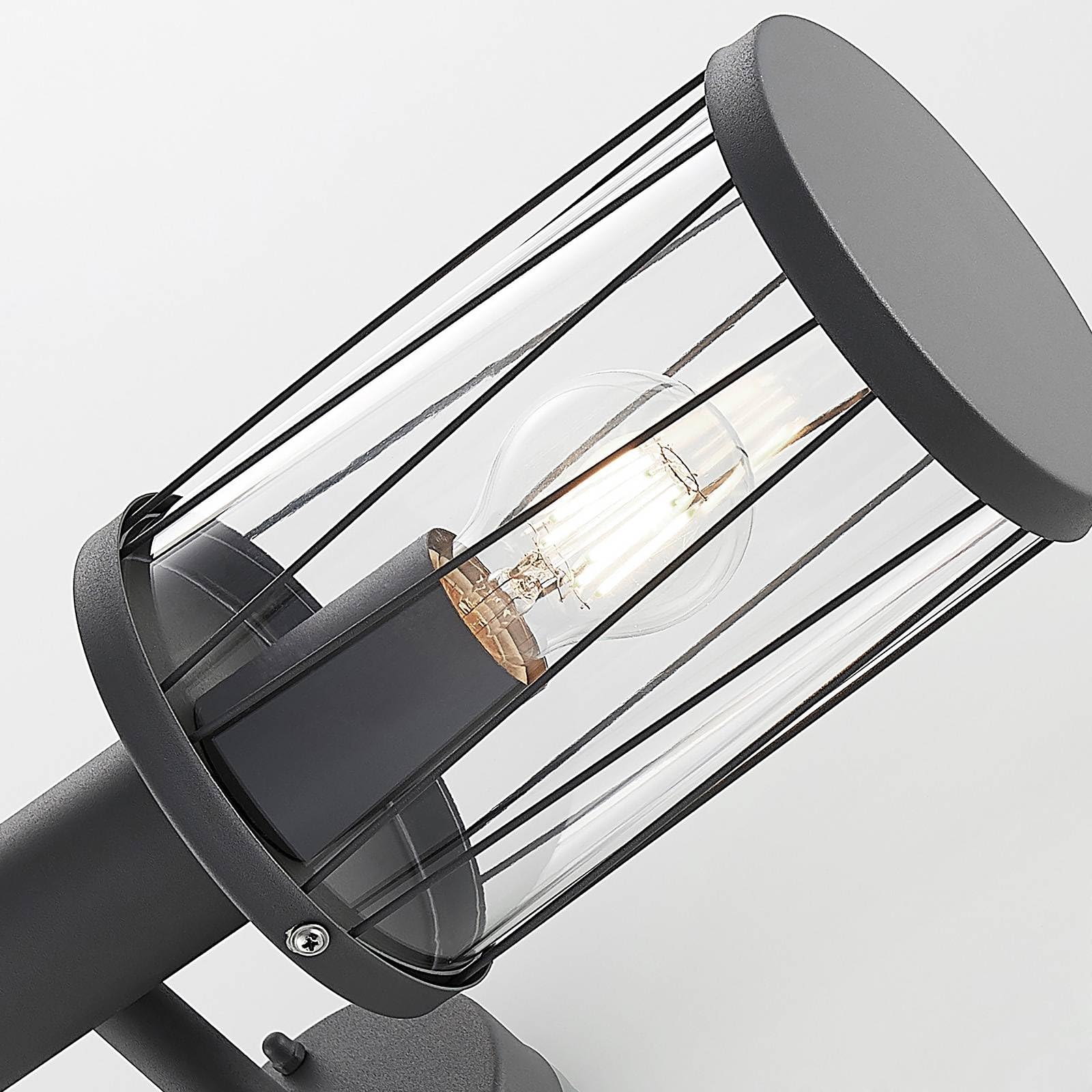 Lindby Applique extérieure Yonan (Moderne) en Noir Inox (1 lampe,à E27), pour mur extérieur/façade de maison terrasse und balcon