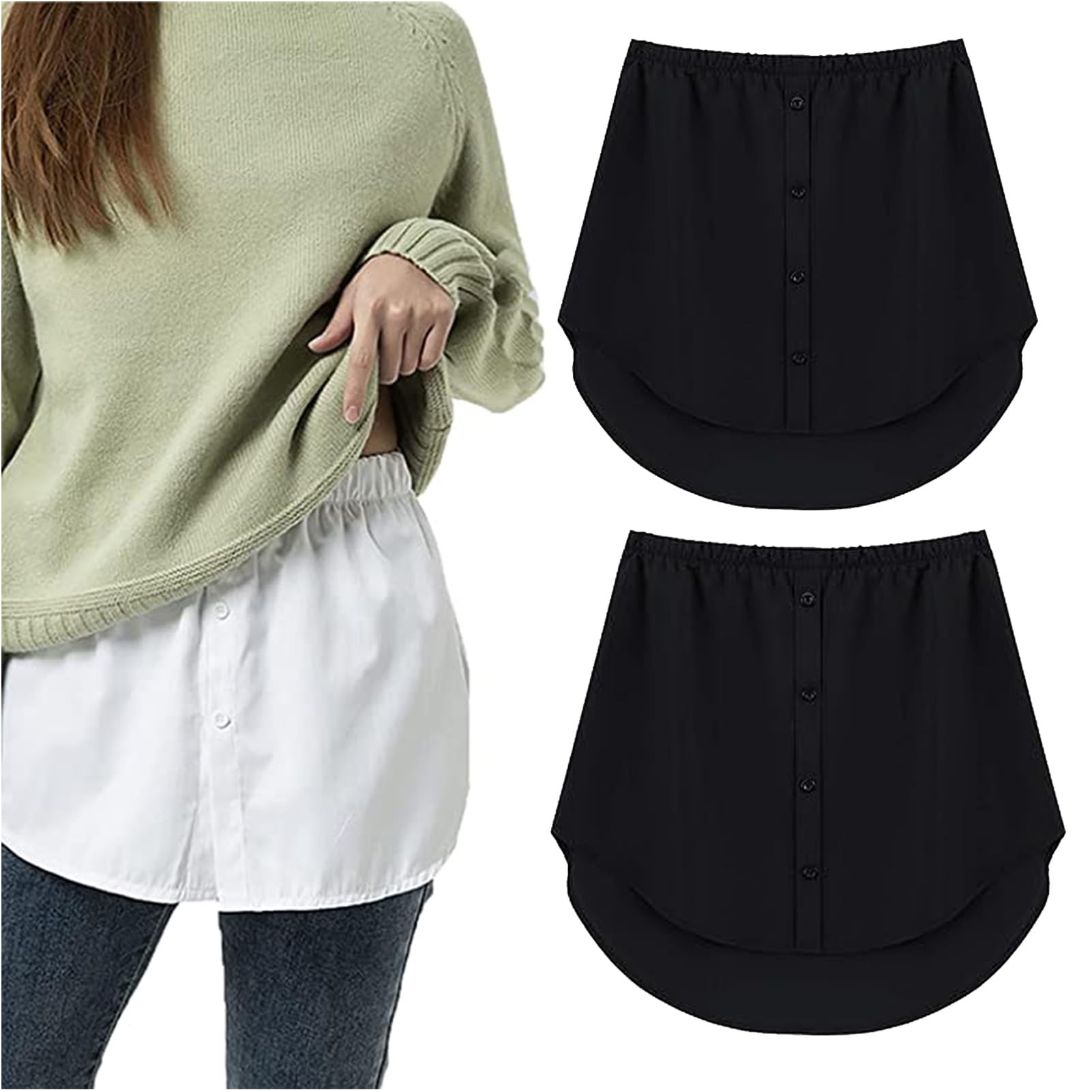 Extension De Chemise Pour Femme - Cache-pantalon Ajustable, Crée Un Look Superposé, Plusieurs Tailles Et Coloris - 9