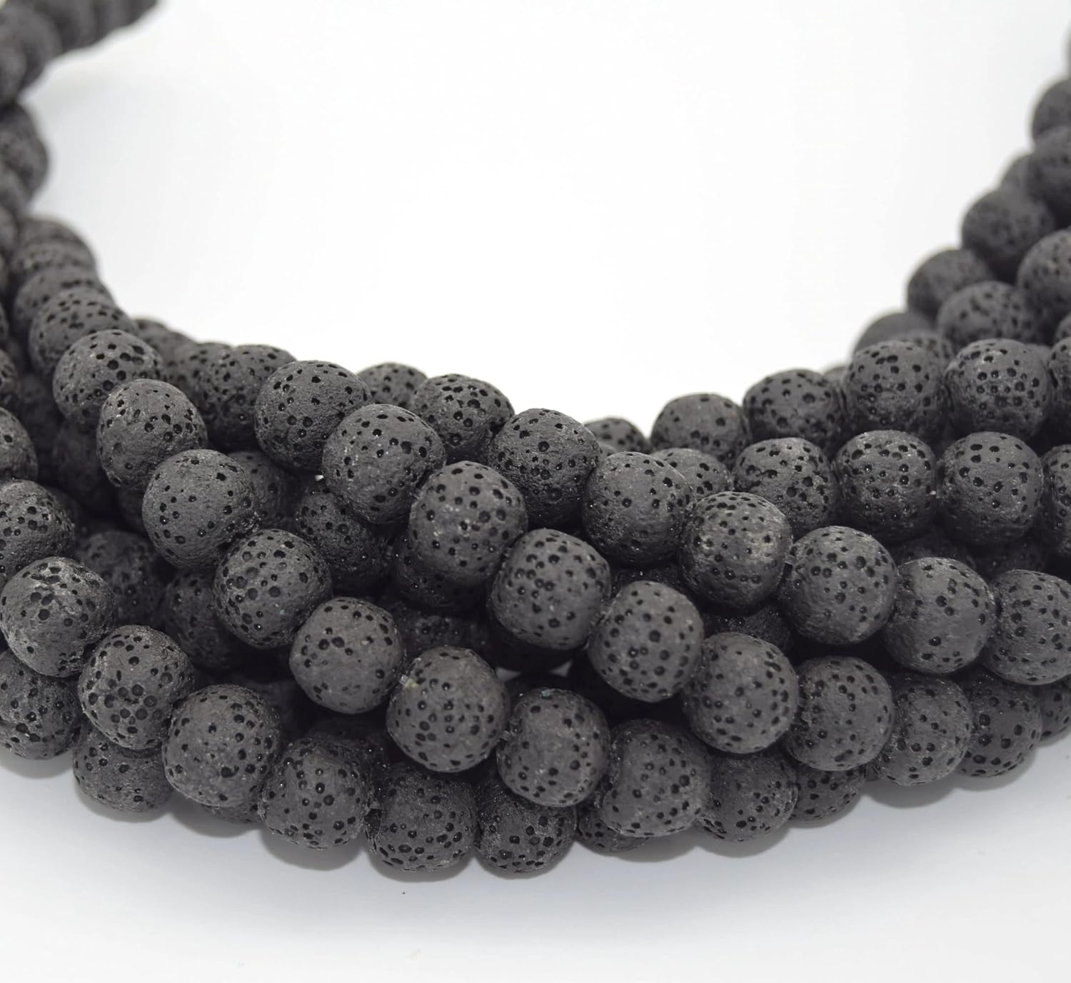 Lava Beads for Jewelry Making | Black Round Diffuser Beads | 10mm Lava Beads | Black Beads | Fuse Beads | Gemstone Beads | Semi Precious Stone Beads | Dragon Stone