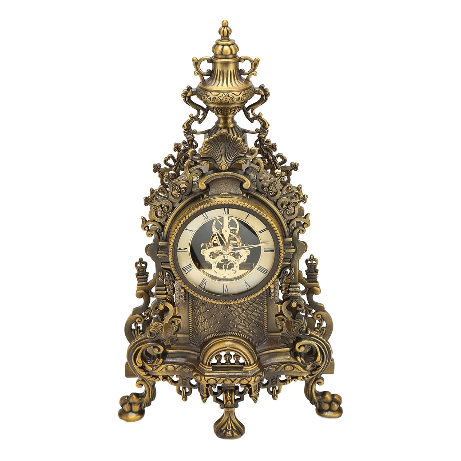 167 European Vintage Table Clocks, SemiMechanical Quartz Movement