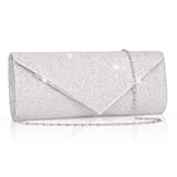 Clutch Purses for Women&comma; Sparkling Envelope Evening Bag with Detachable Chain