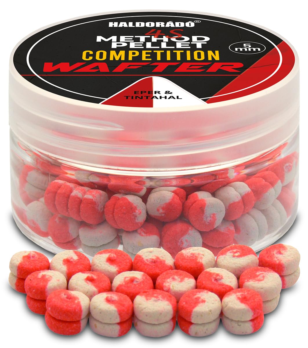 Haldorado 4S Method Pellet Competition Carp Fishing Wafter, 5 mm, Strawberry & Squid Flavour