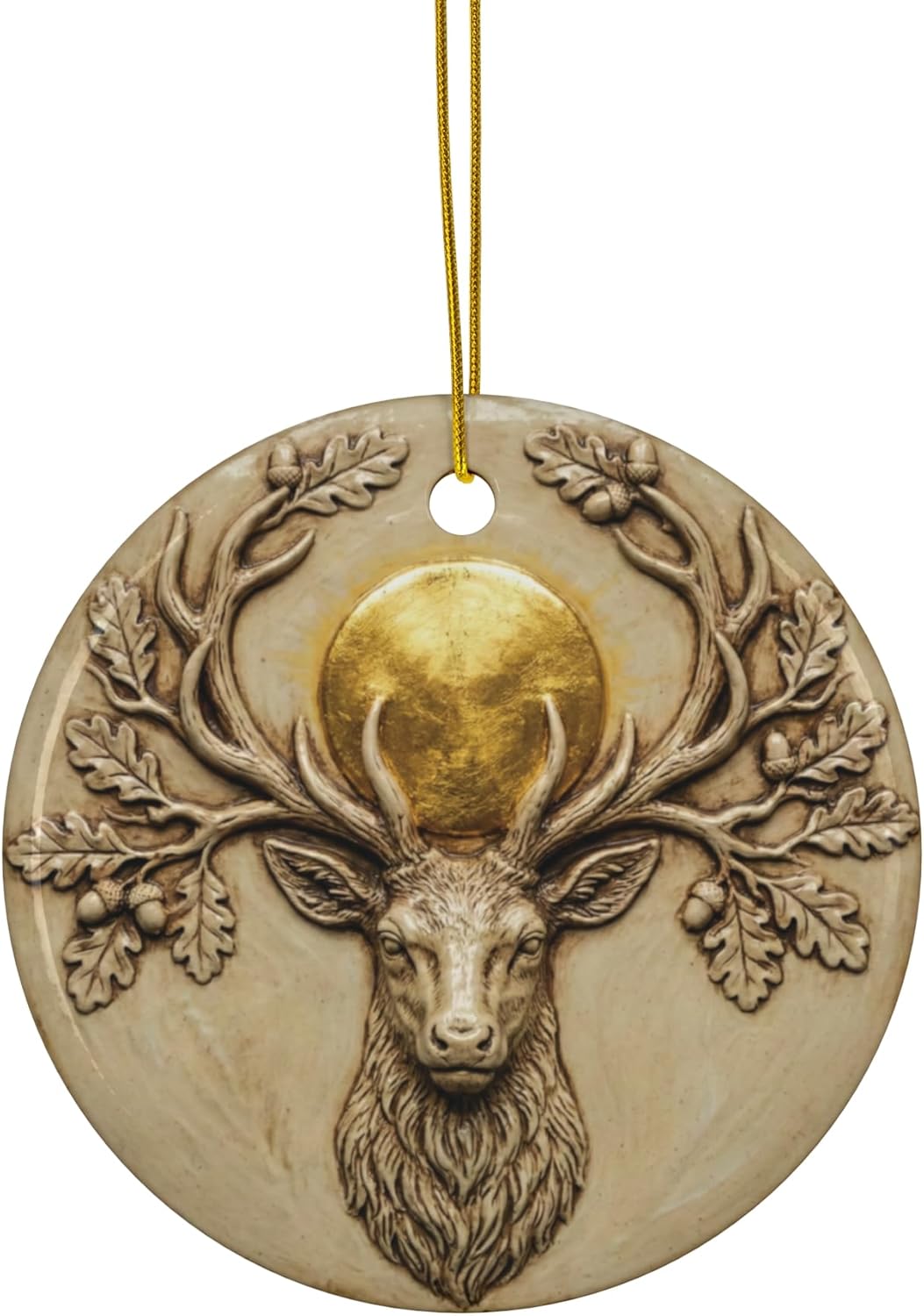 Amazon.com: Cernunnos Horned God Yule Ornament – Golden Sun Oak King ...