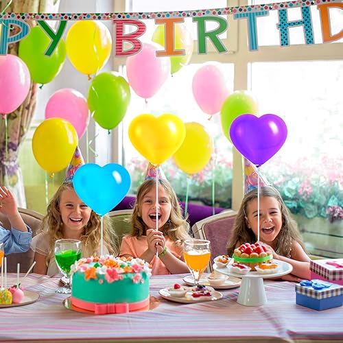 Miniatura 6 de 100 palos para globos, palos de globos de plástico de 16 pulgadas, soportes para globos con tazas para aniversarios, bodas, cumpleaños, decoraciones
