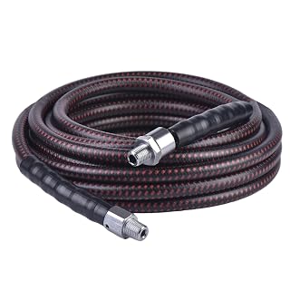 Hybrid Air Hose 1/4” × 25FT, 600 PSI Industrial Air Compressor Hose with In-Line & Ball 360° Swivel 1/4” MNPT Fittings, Heavy-Duty Kink-Resistant All-Weather Pneumatic Hose - Amazon product rated Grade A