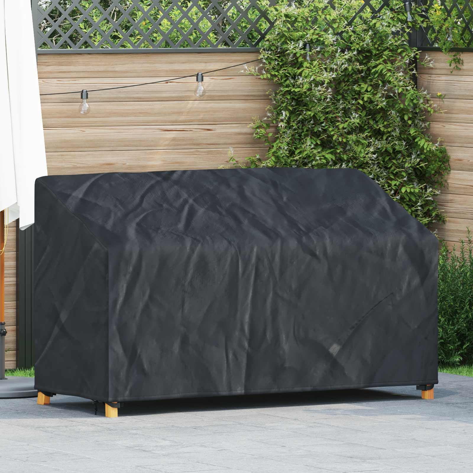 Copertura Panchina Giardino 165 x 70 x 94 cm Nero