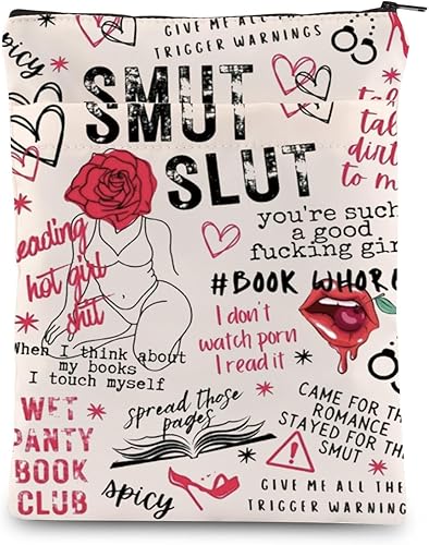 Smutty Book Lover - Funda protectora de libros con cremallera (zorra sucia)