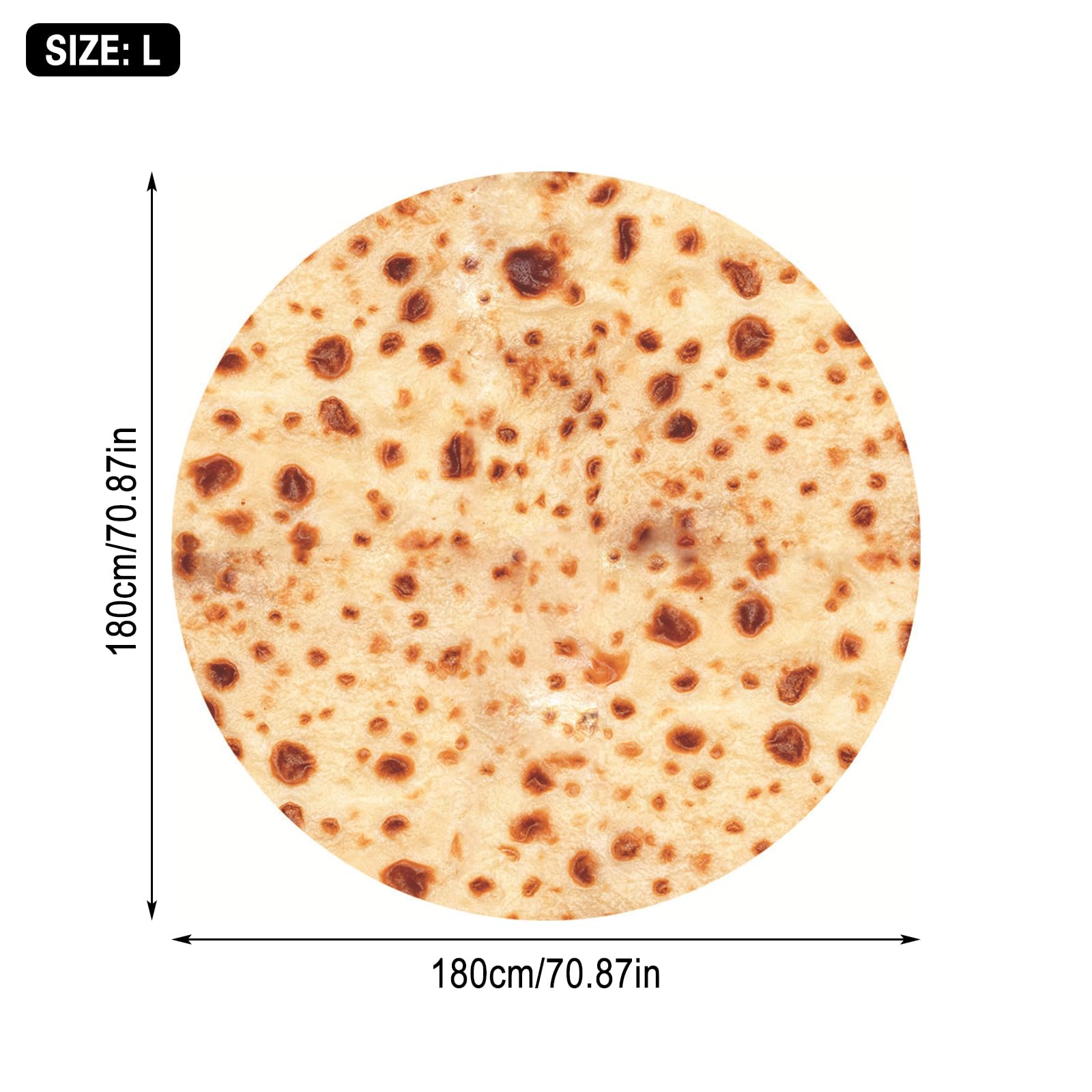 FainFun Coperta Burrito Tortilla 180 * 180 CM Coperta Piadina Adulto in Flanella, Coperta Taco, per Bambino Adulto, Coperta Taco Divertente Creativa(L)