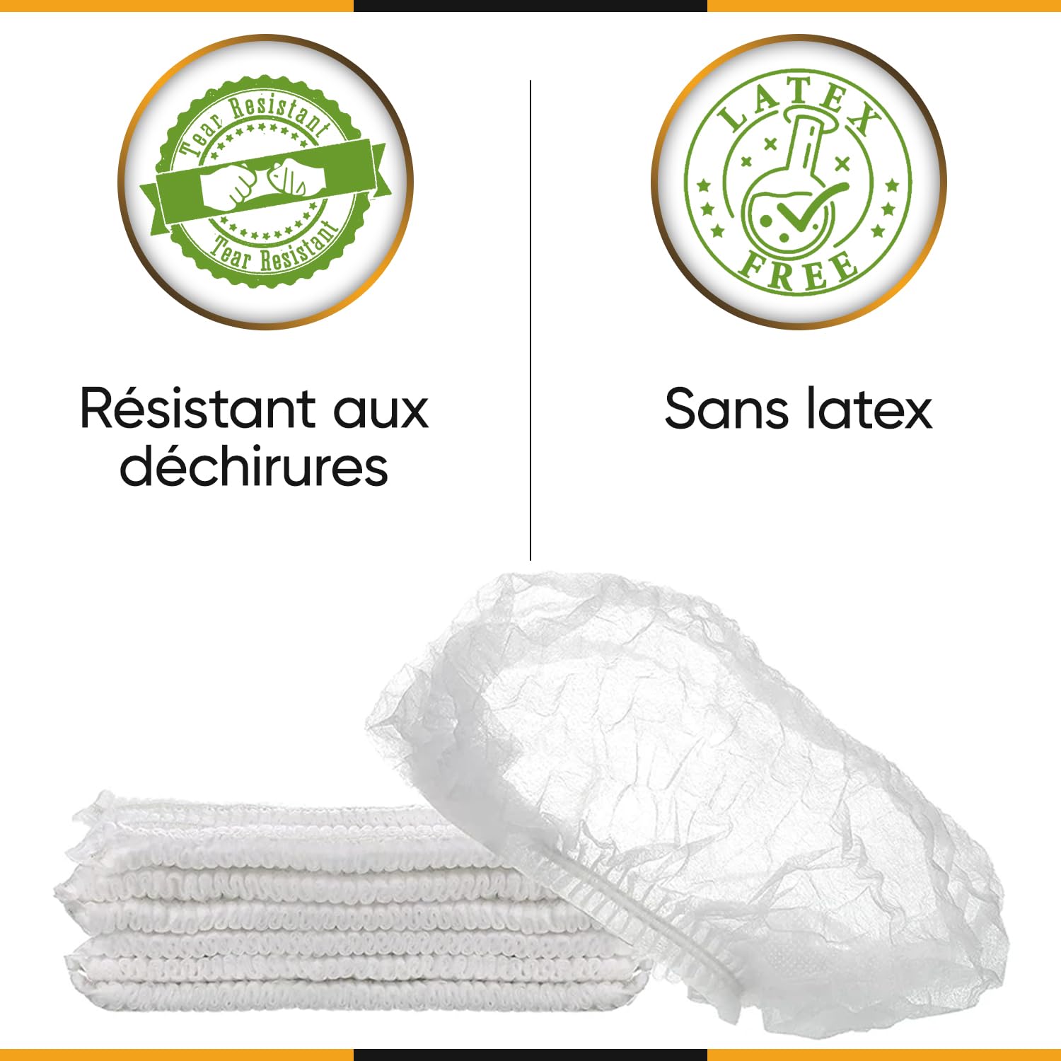 300 Uds Charlottes Jetables Cheveux, Confort Supérieur pour Cuisine et Beauté, Bonnets Chirurgicale Médicales à Usage Unique en TNT Respirants, Protection Optimale, Blanc, Unisexe