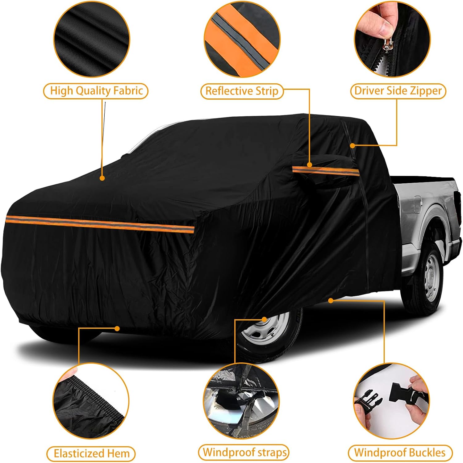 Truck Cab Cover for Full-Size Truck Extended Cab, Truck Cab Cooler Sunshade Roof Cover Compatible with Ford F-150, Chevy Silverado, Dodge Ram, GMC Sierra, Toyota Tundra, Nissan Titan