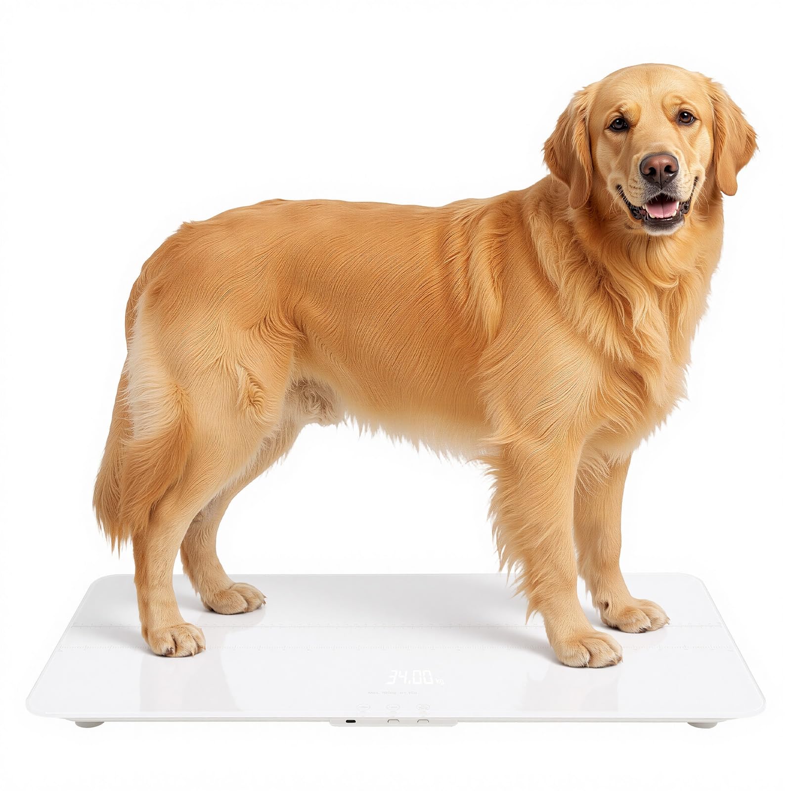 Bilancia digitale per animali domestici per cani e gatti, bilancia per cani fino a 100 kg, versione ricaricabile, 3 modalità di pesatura libbre, kg, h, precisione 10 g, 69 x 33 cm, per uso domestico