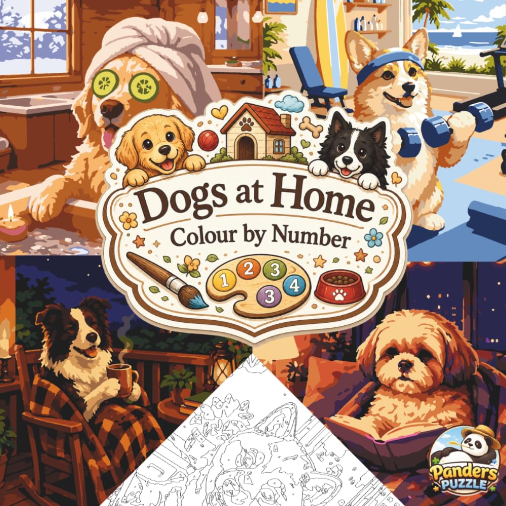 Dog at Home Colour by Number: Cosy and Relaxing Scenes for All Ages