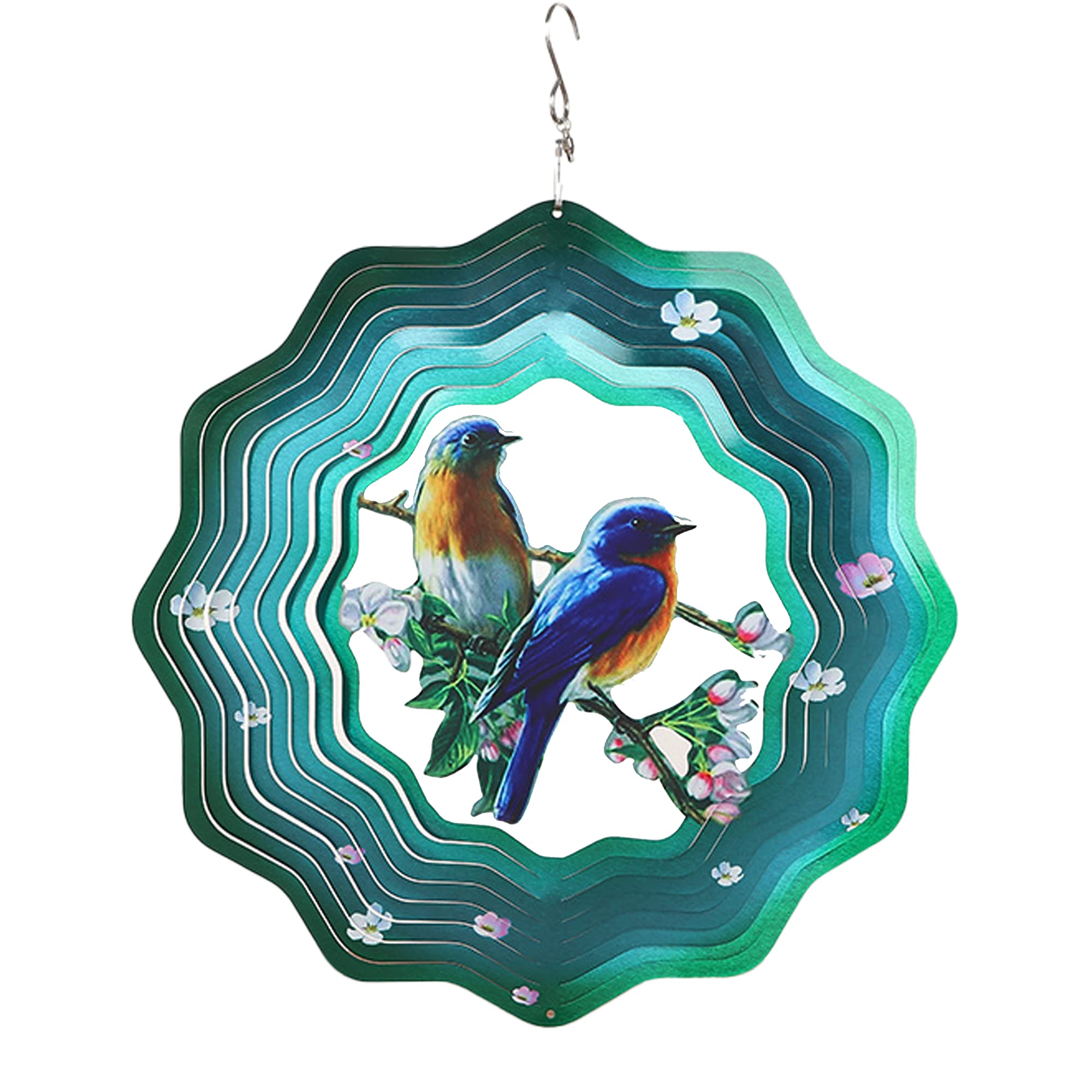 Hummingbird Windspiel 3D für drinnen und draußen, Gartendekoration Basteln Ornamente Edelstahl Windspiel Geschenke 30,5 cm (Blue)