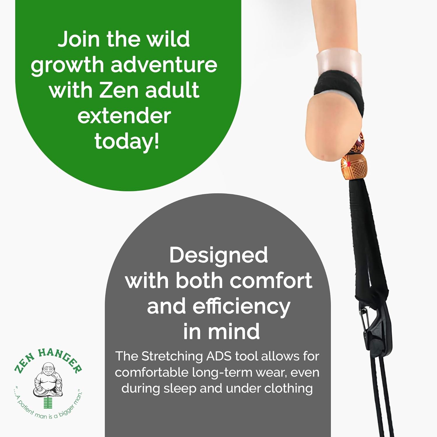 Zen Hanger All-Day Penis Stretcher (ADS) - Adjustable Penis Extender Device Kit for Enlargement