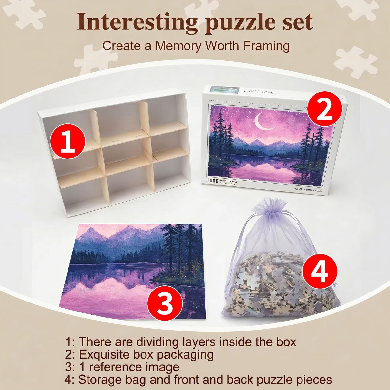 Bandes dessinées Paysage Puzzle 1000 Pièces pour Adultes, Format 75 x 50 cm, Challenge Casse-Tête de Famille, Loisirs Créatifs et Relaxation, Pièces Robustes avec Lettres au Dos, Décor Murale f0-671