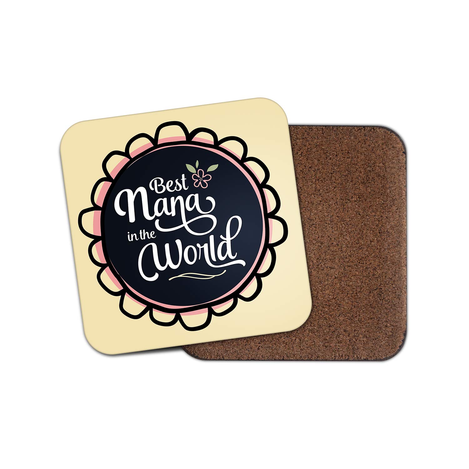 Destination Vinyl Ltd Multicolor 1 X Best Nana Coaster - Gran Granny Nanna Pretty Flower #29286
