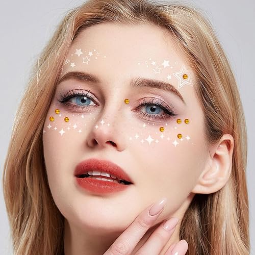 Miniatura 6 de Calcomanías de gemas de diamantes de imitación  Diamantes de imitación autoadhesivos para cabello, cara y cuerpo  Tatuaje temporal de 3450.236 in