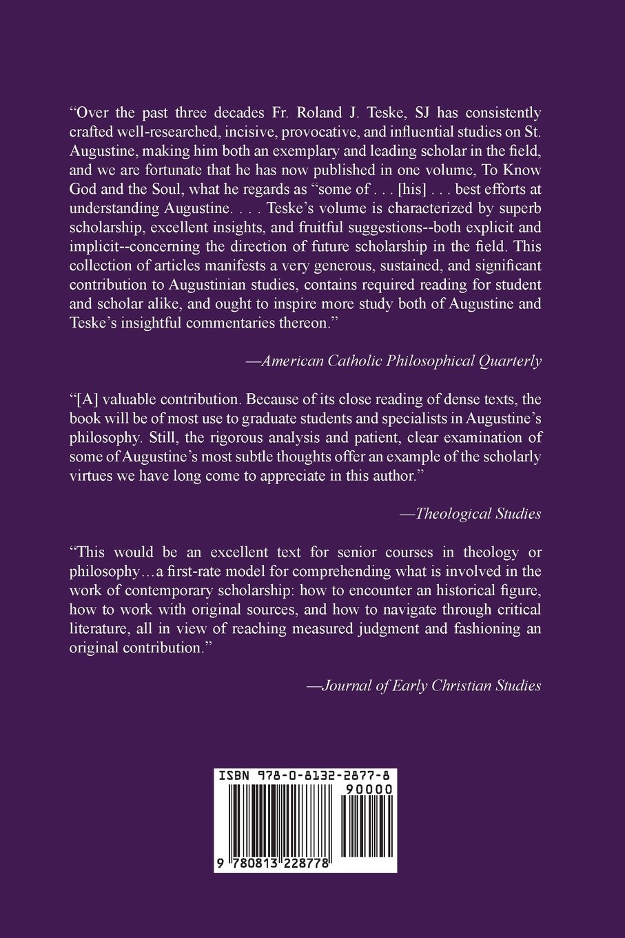 To Know God and the Soul: Essays on the Thought of St. Augustine