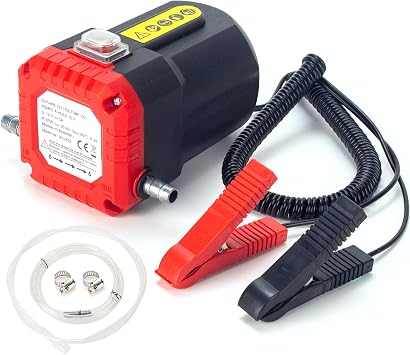 12V 60W Oil Change Pump Extractor With Overload Protection,Upgraded Engine Oil Extraction Diesel Fluid Pump Extractor Scavenge Suction Transfer Pump, Electric Oil Pump with Tubes