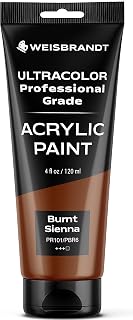 Artist Quality Acrylic Paint in Assorted Colors, 4 oz, Rich Pigment, Non Fading and Non Toxic, for Artists & Hobby Painters, Burnt Sienna