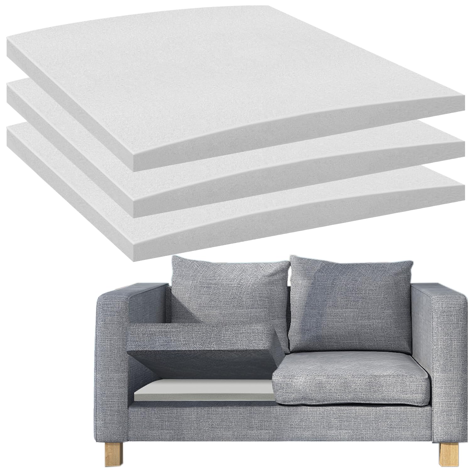 Lighterday 50×50cm Sofa Support Boards,Sofa Bed Support Cushion Sofa Saver,Cushion Sag Repair for Corner Sofa Sofa Bed Couches Settee (3, WHITE, 50×50) — image 1