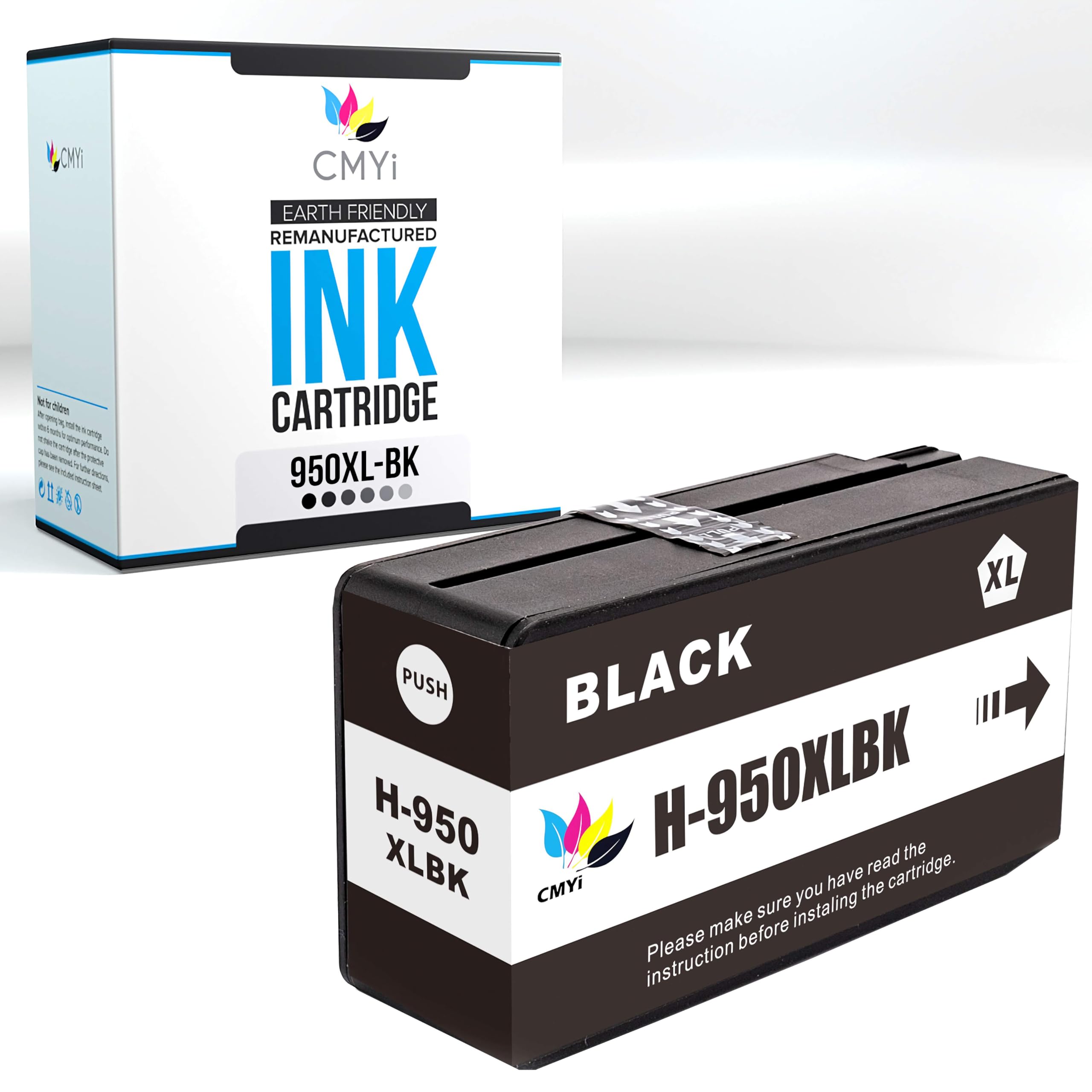 CMYi 950XL Black Replacement Ink Cartridge for HP Officejet Pro 251dw, 276dw MFP, 8100 - N811a, 8600, 8600 Plus, 8600 Premium, 8610, 8615, 8616, 8620,