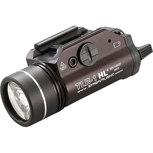 Streamlight 69264 TLR-1 HL 1000-Lumen 20000 Candela Rail-Mounted Tactical Weapon Light with Earless Screw and Specific Compatibility Rail Locating Keys, Black