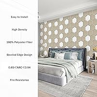 Vista 4 de Paquete de 12 paneles acústicos autoadhesivos, 12 x 10 x 0.4 pulgadas, acolchado de alta densidad a prueba de sonido, aislamiento hexagonal a prueba