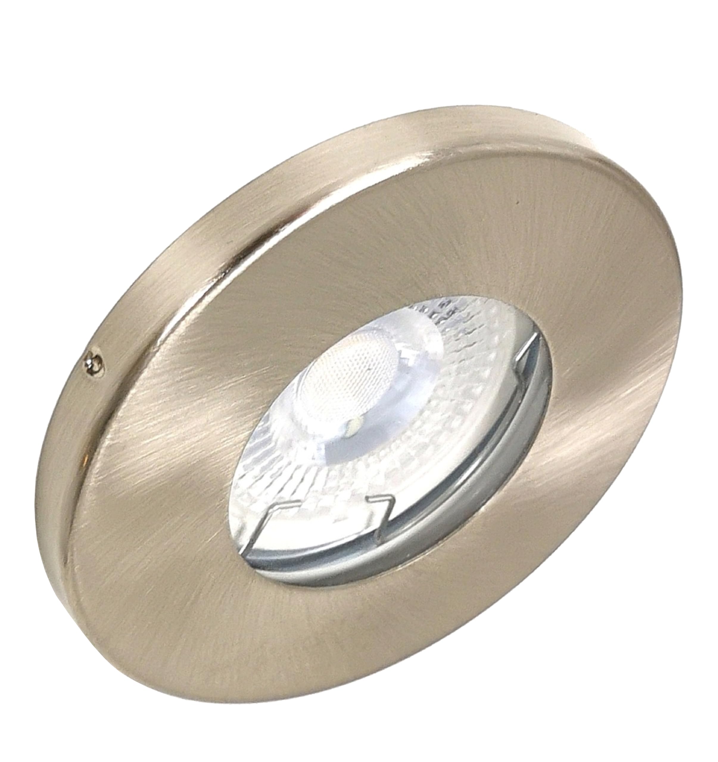 Trango 6er Set IP65 Einbaustrahler aus Edelstahl gebürstet 6729IP65-062MCOB inkl. 6x 5 Watt 3000K warmweiß Ultra Flach LED Modul für Bad, Dusche, Einbauspots, Deckenstrahler, Deckenlampe, Badleuchte
