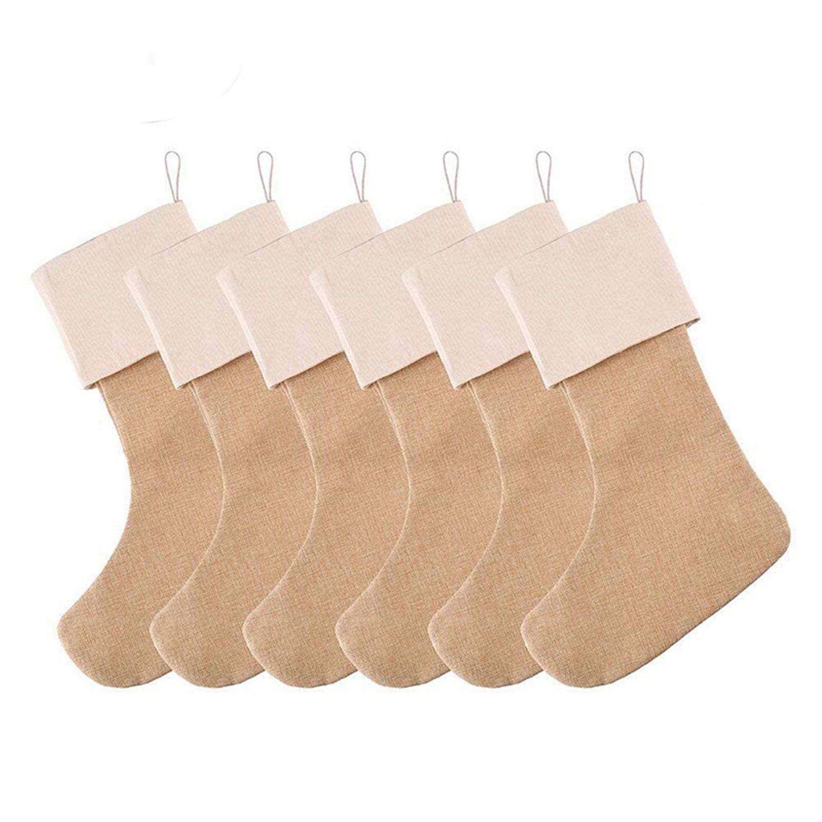 2 Stück Weihnachtsstrümpfe | Weihnachtsstrümpfe Kamin Hängesocken | Personalisierter Weihnachtsstrumpf für Weihnachtsbäume, Kaminsims, Treppen, Kamine (6 Stück)