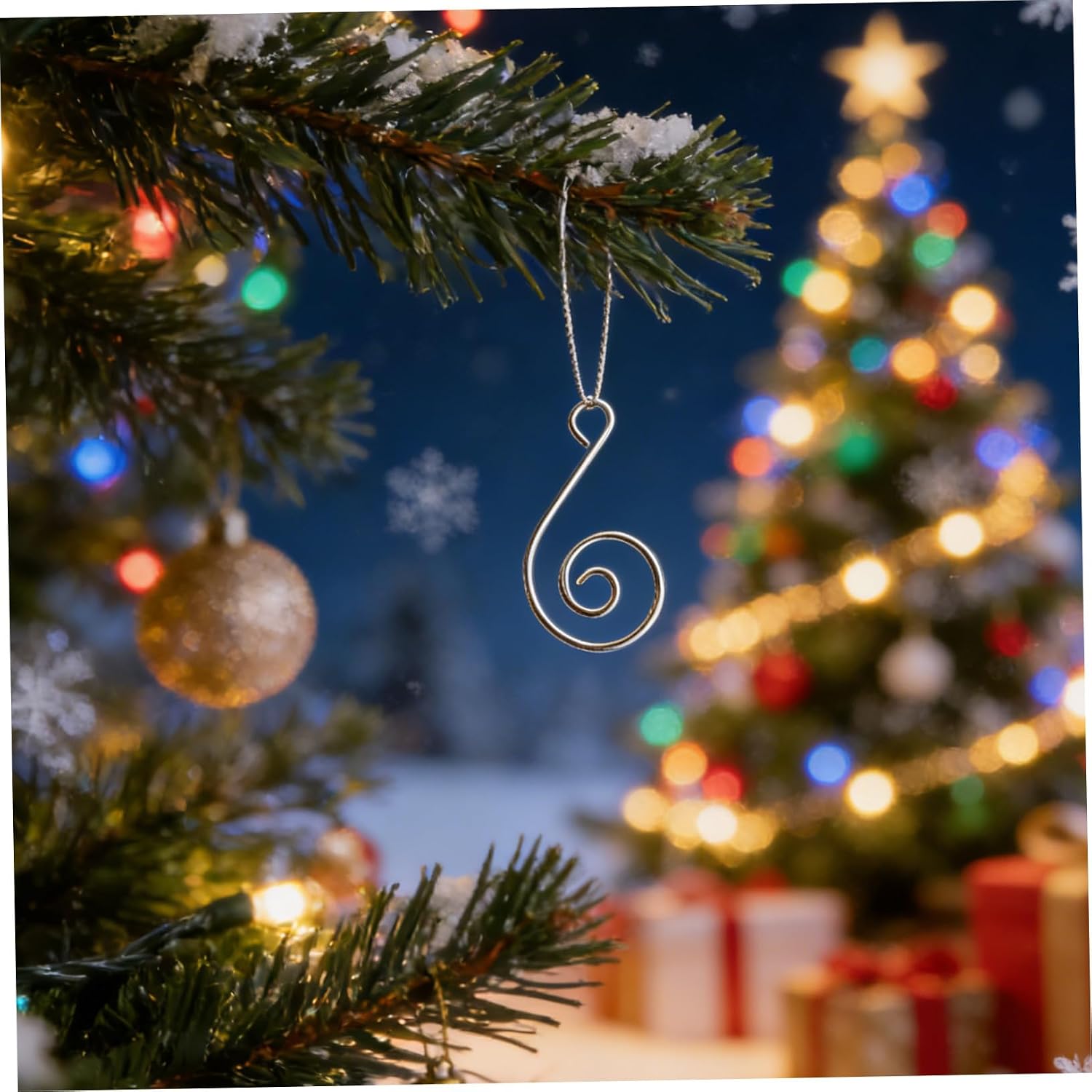 Holibanna 50pcs Silver Hangers Multifunctional Hooks for Christmas Tree Decoration for Hanging Ornaments Coats