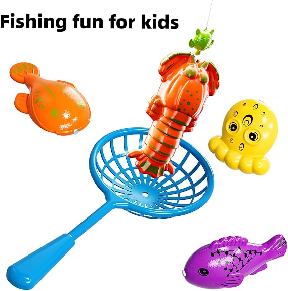 TEMI Fishing Toy for Kids 3-8 Years Old, Magnetic Fishing Pole for Toddlers | Bath Toy for Child, Summer Water Toys for Boys and Girls, Outdoor and Indoor Toys, Gifts for Birthday and Holidays