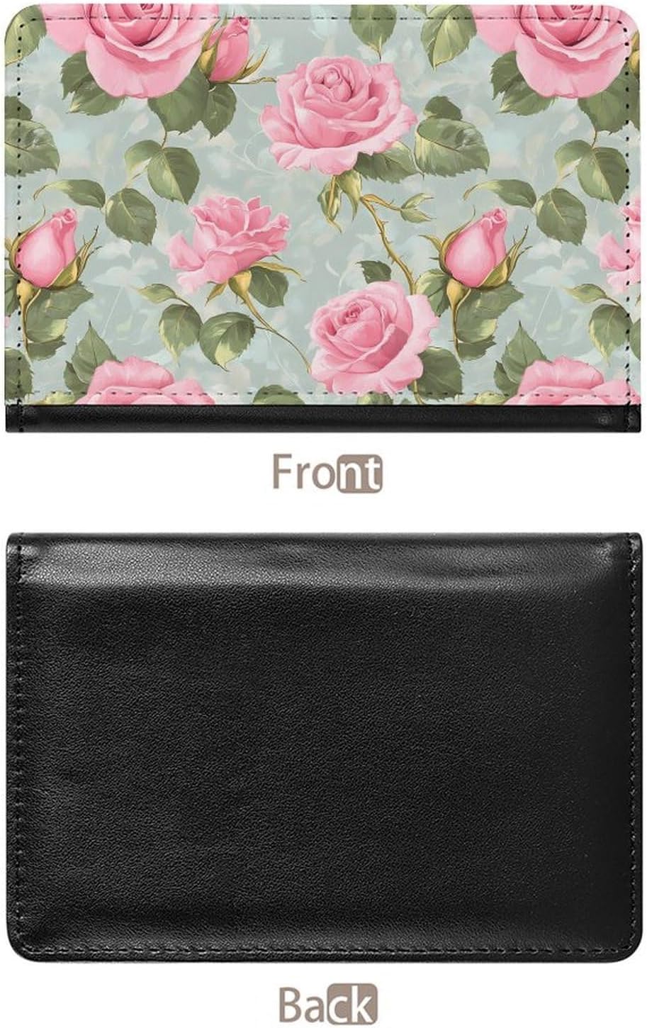 Elegant Watercolor Roses Passport Holder, Travel Wallet PU Bifold Passport Cover Case with Card Slots