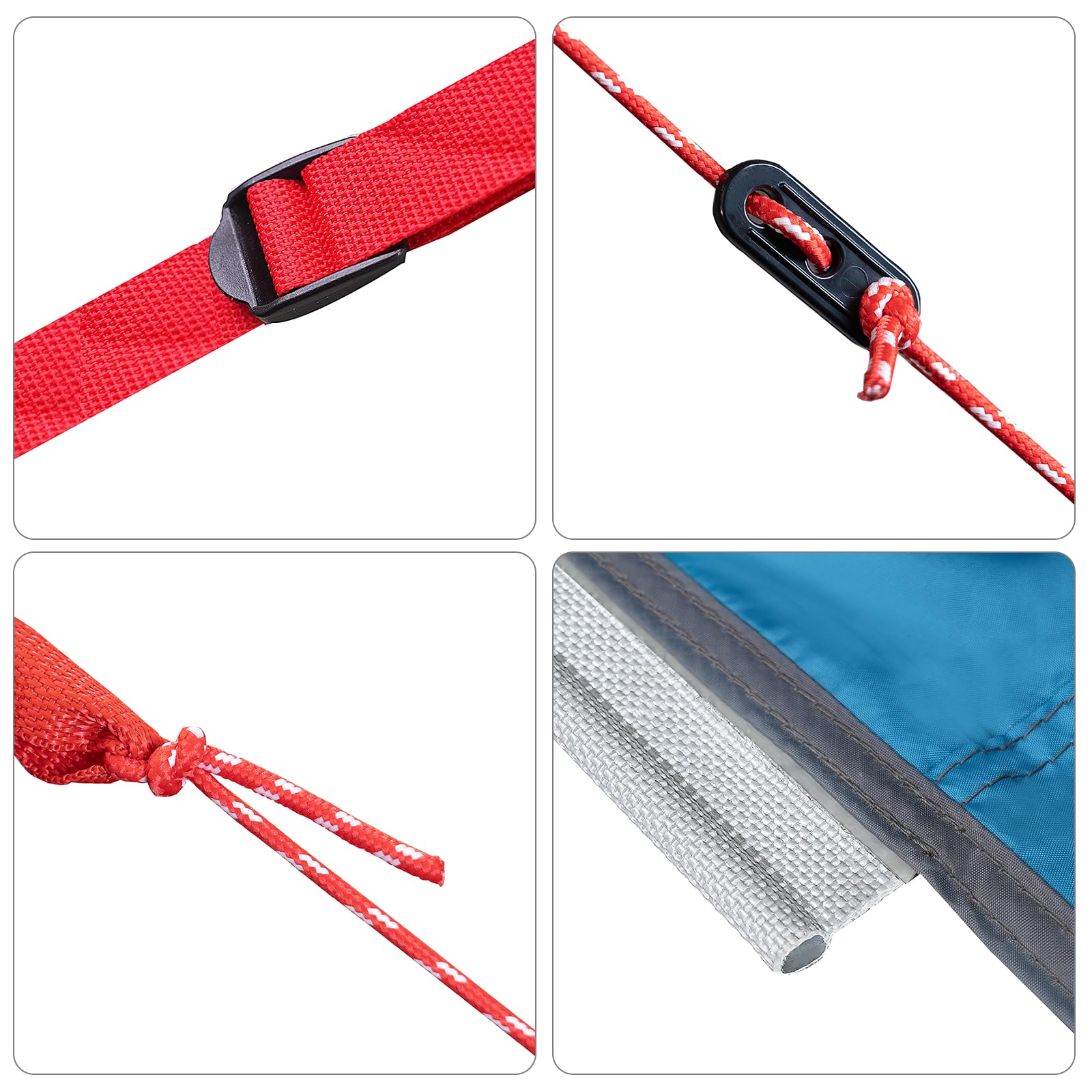 Lona impermeable 302 x 240 x 240 cm, rectangular, plegable, poliéster resistente, protección para exteriores, protección contra la intemperie, protección UV, accesorios de camping, manta de picnic