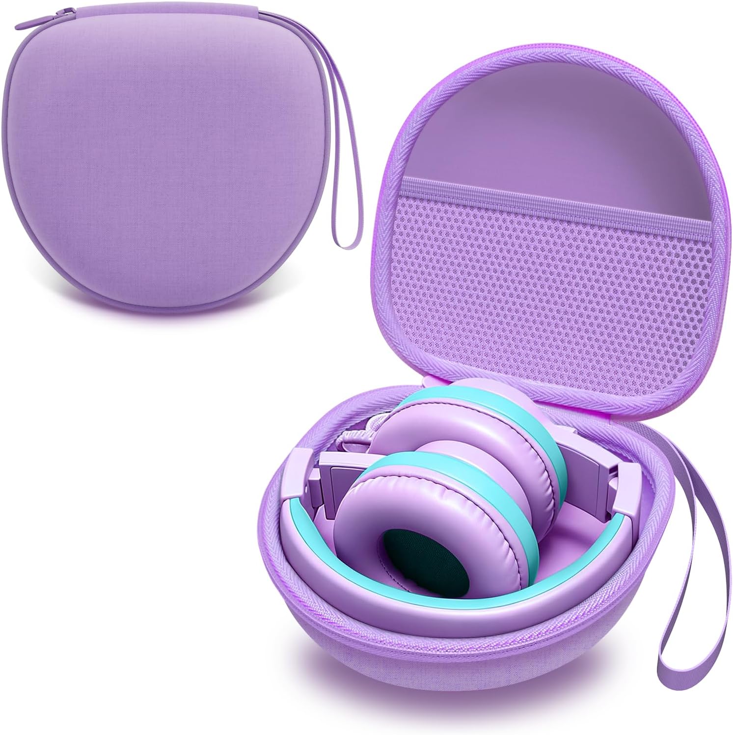 LTGEM Kids Headphones Hard Case, Purple - Protective EVA Storage for Folding Headsets
