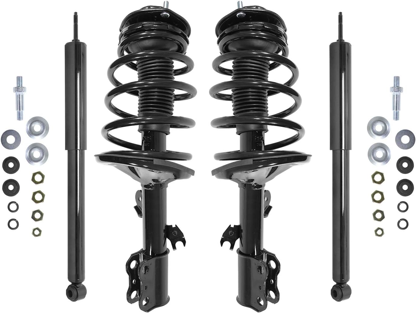 Unity 4-11961-254080-001 Front and Rear 4 Wheel Complete Strut Assembly with Gas Shock Kit
