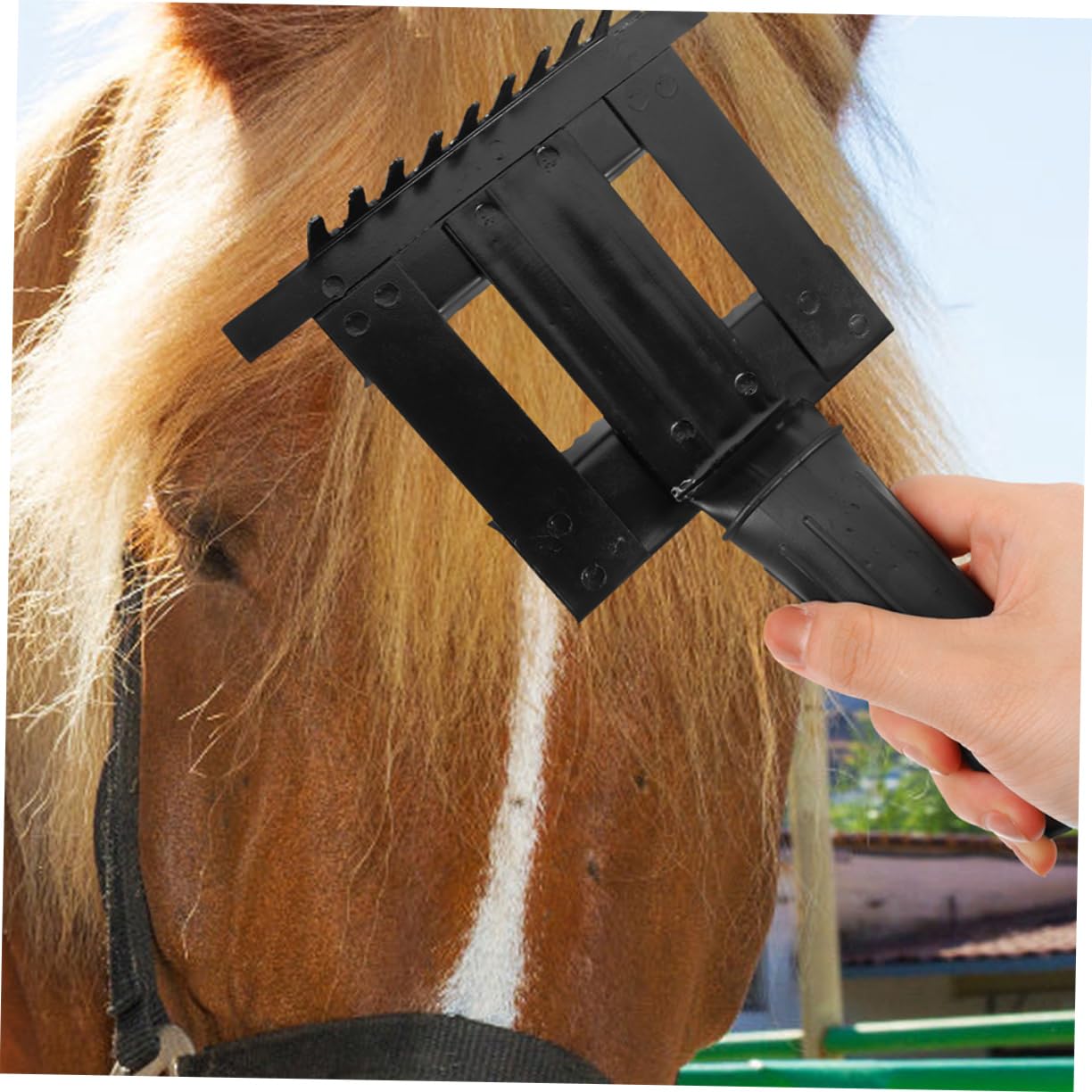 BCOATH Horse Grooming Rake 2pcs Horse Hair Cleaning Comb Lightweight Ergonomic Handle Easy to Use Pet Grooming Tool